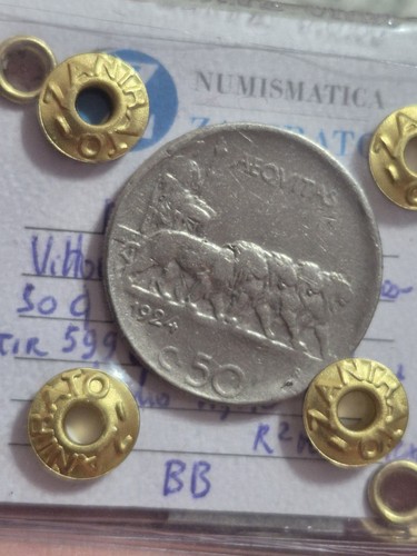 Centesimi 1924 rigato rara - 50,