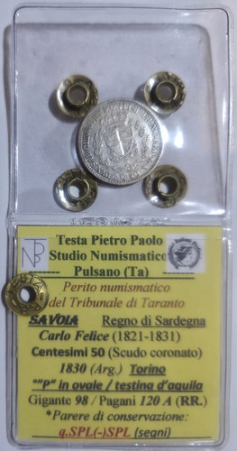 Centesimi 1830 carlo - 1830, felice
